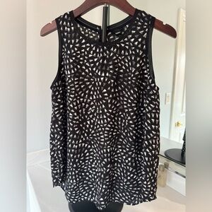 Massimo Black and White Tank Top with Abstract Pattern
